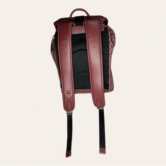 EUC COACH Sullivan Backpack in Signature Chambray WINE color CLEAN - Picture 9 of 14